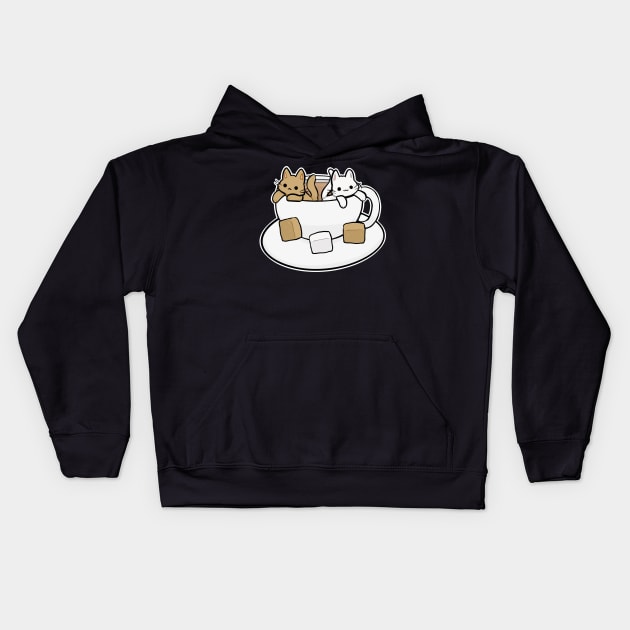 Tea cats Kids Hoodie by nekomachines